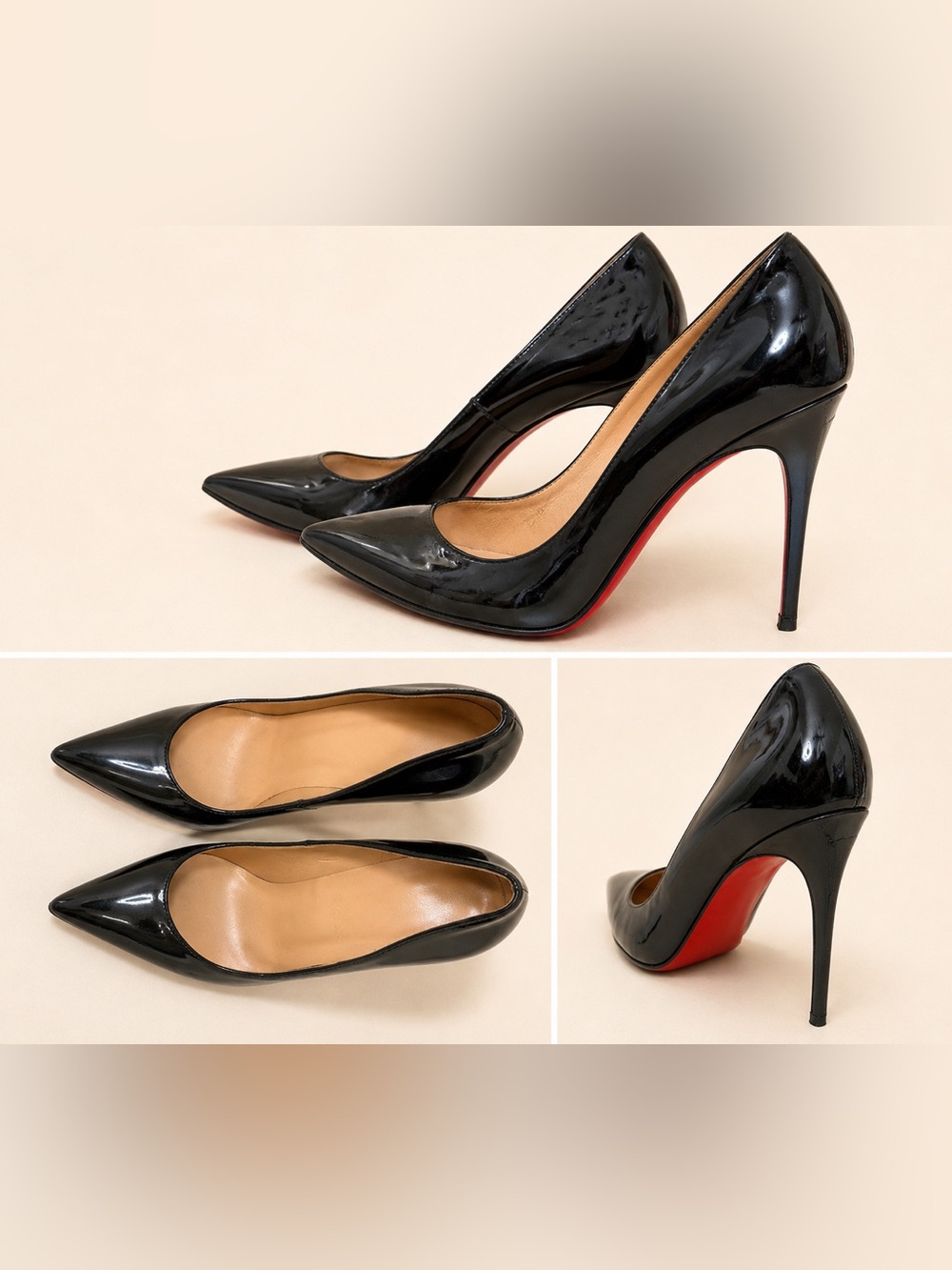 Black Patent Pointed-Toe Stiletto Pumps